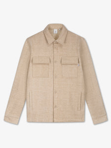 LAW OF THE SEA OPTICA BRUSHED HERRINGBONE SHIRT Sand