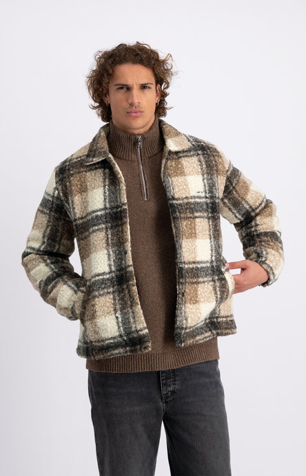 LAW OF THE SEA JULES SHORT CHECK JACKET Coconut Milk
