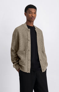 AW OF THE SEA KATA KNITTED BOMBER JACKET Aluminium
