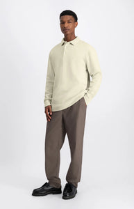 LAW OF THE SEA ERATO LONG SLEEVE SWEAT POLO Parchment