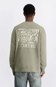 LAW OF THE SEA THEMIS CREWNECK SWEAT WITH BACKPRINT | ALUMINIUM