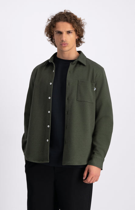 LAW OF THE SEA TROY SOFT HERRINGBONE SHIRT Tea Leaf