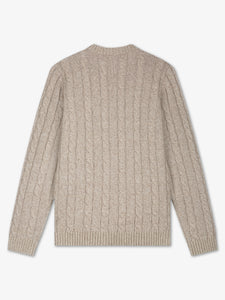 LAW OF THE SEA KIARA CABLE KNIT CREWNECK Aluminium