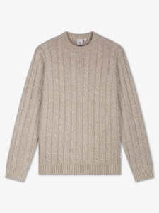 LAW OF THE SEA KIARA CABLE KNIT CREWNECK Aluminium