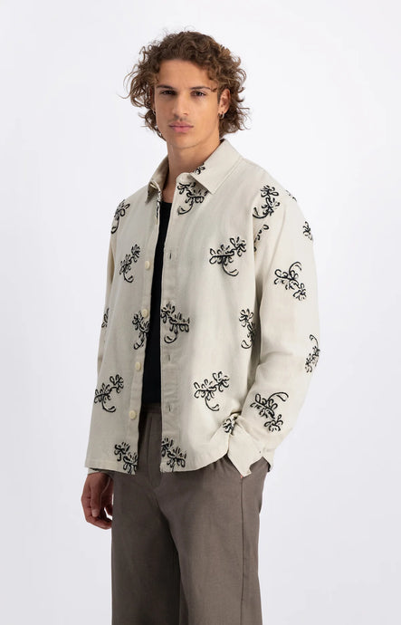 LAW OF THE SEA HADDOCK EMBROIDERED SHIRT Coconut Milk