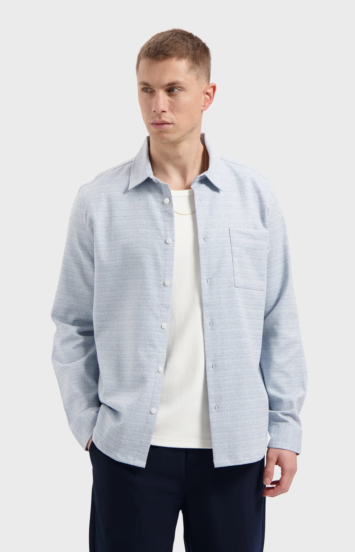 LAW OF THE SEA LORCAN STRUCTURED SHIRT Nantucket Breeze