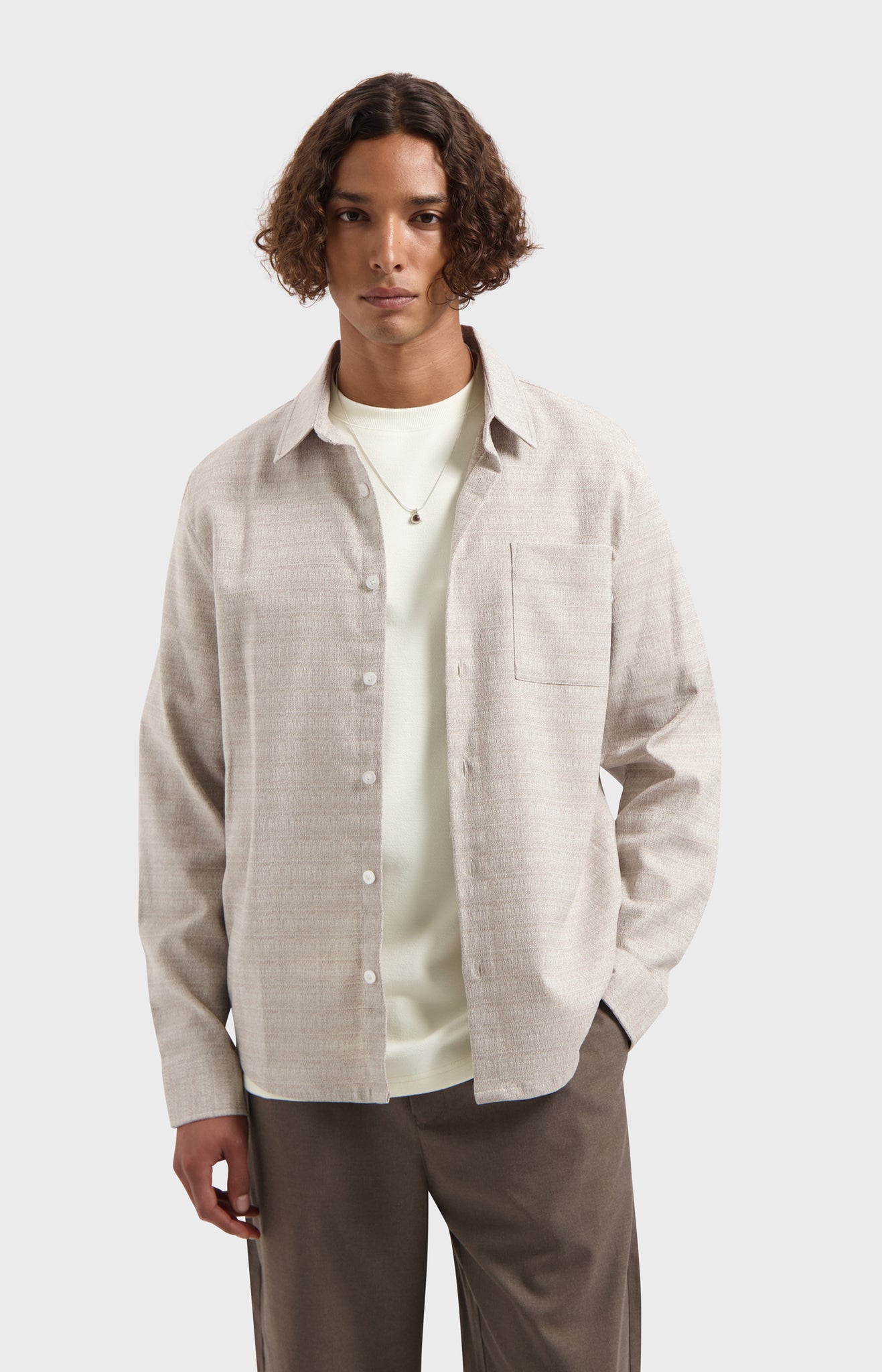 LAW OF THE SEA LORCAN STRUCTURED SHIRT Dune