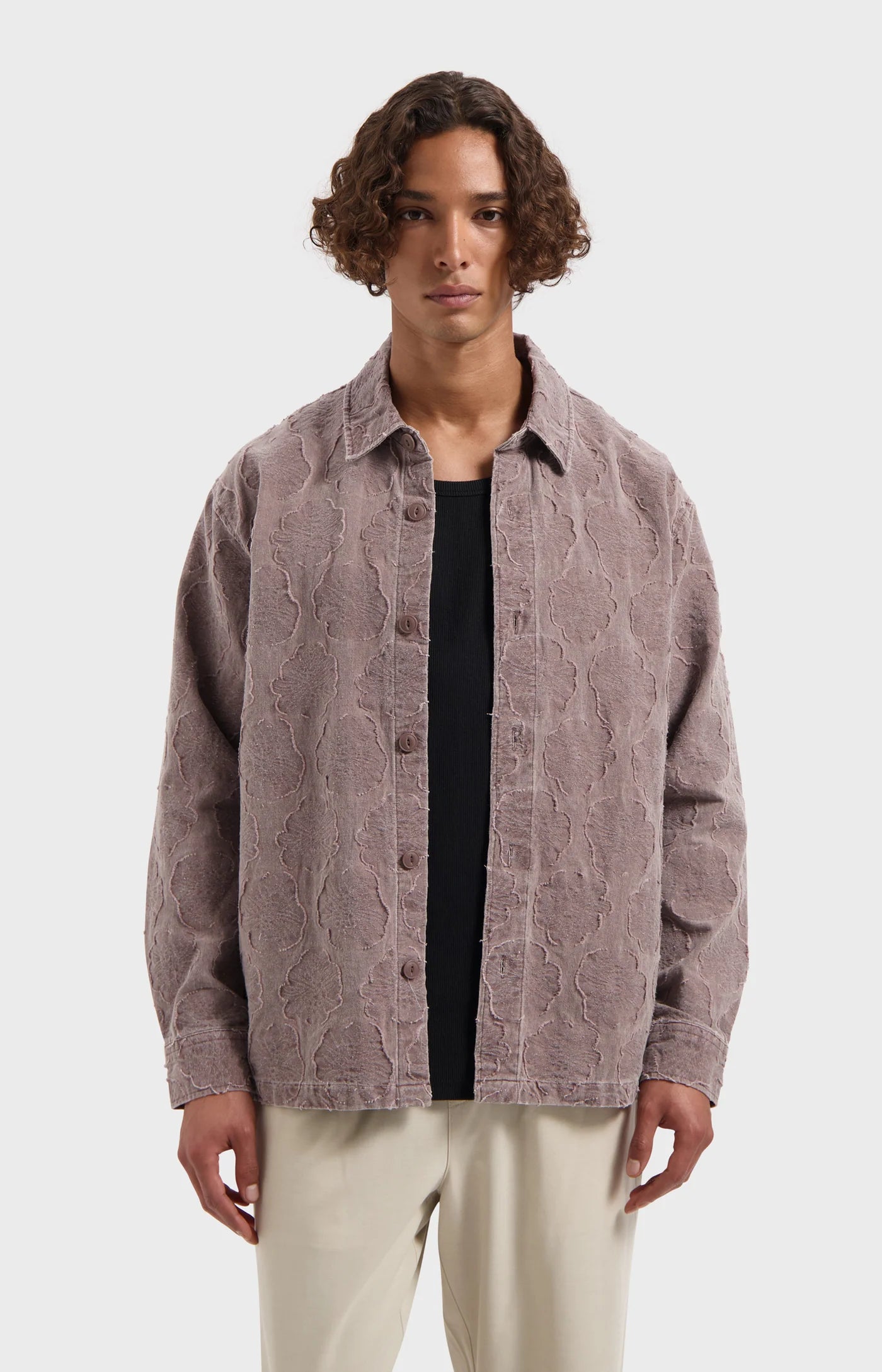 LAW OF THE SEA SALINE GARMENT DYED JACQUARD SHIRT Nocturne