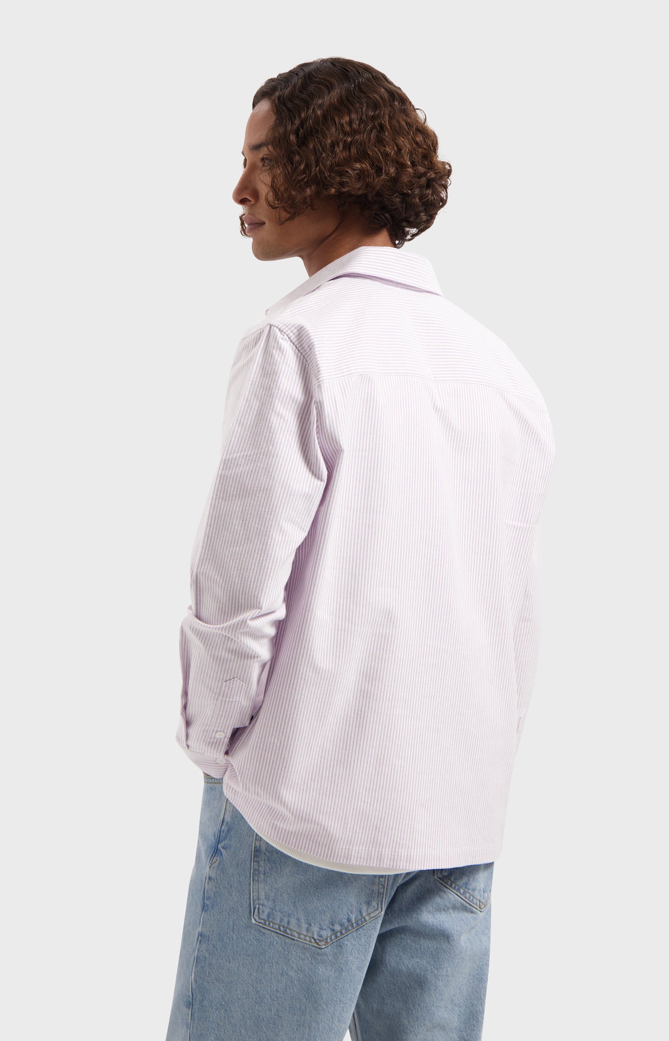 LAW OF THE SEA ARTISAN OXFORD STRIPE SHIRT Purple