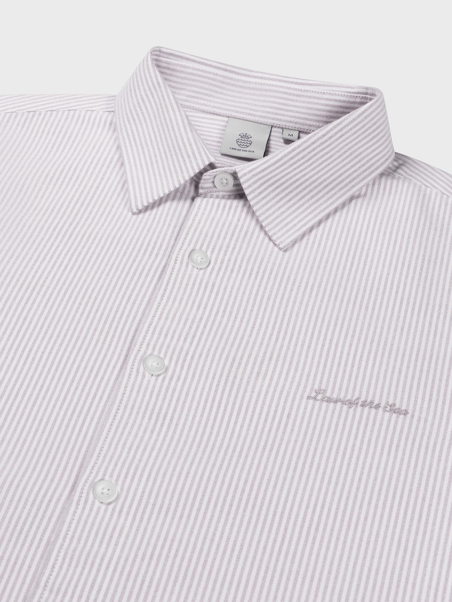 LAW OF THE SEA ARTISAN OXFORD STRIPE SHIRT Purple
