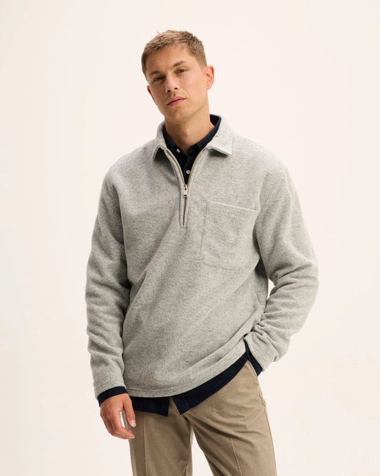 GOOD PEOPLE LEO POLO COLLAR SWEATER Grey Melange
