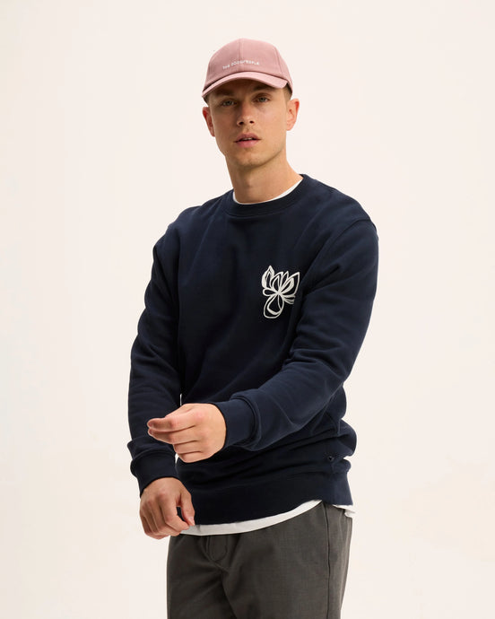 GOOD PEOPLE LITO ARTWORK SWEATER Navy