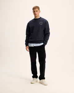 GOODPEOPLE Logan Clover Patch Sweater Navy