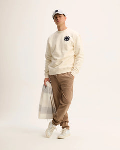GOODPEOPLE Logan Clover Patch Sweater Off White