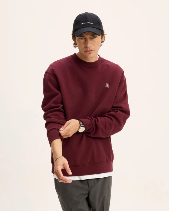 GOOD PEOPLE Loyd Oversized Artwork Sweater Bordeaux