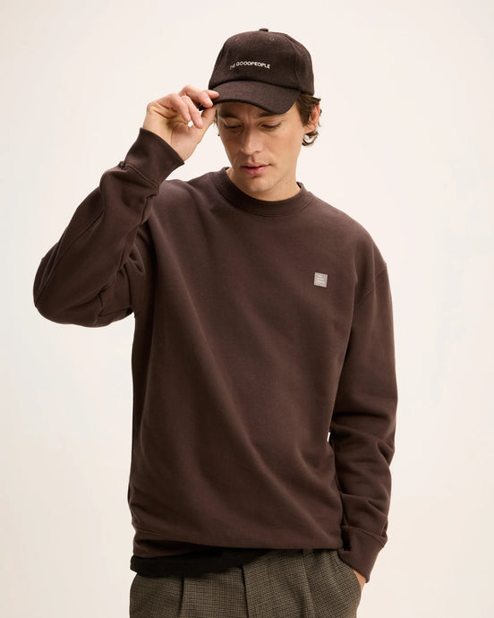 GOOD PEOPLE Loyd Oversized Artwork Sweater Brown