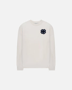 GOODPEOPLE Logan Clover Patch Sweater Off White