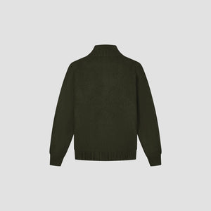 ØLÅF Signature Knitted Zip Mock Olive Night