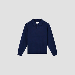 ØLÅF Knitted Oversized Polo Navy