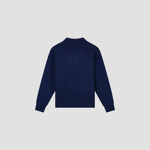 ØLÅF Knitted Oversized Polo Navy