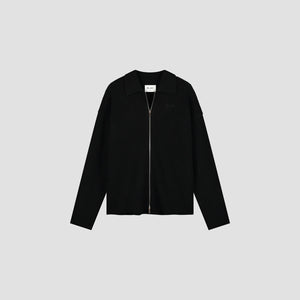 OLAF KNITTED ZIP CARDIGAN   Black