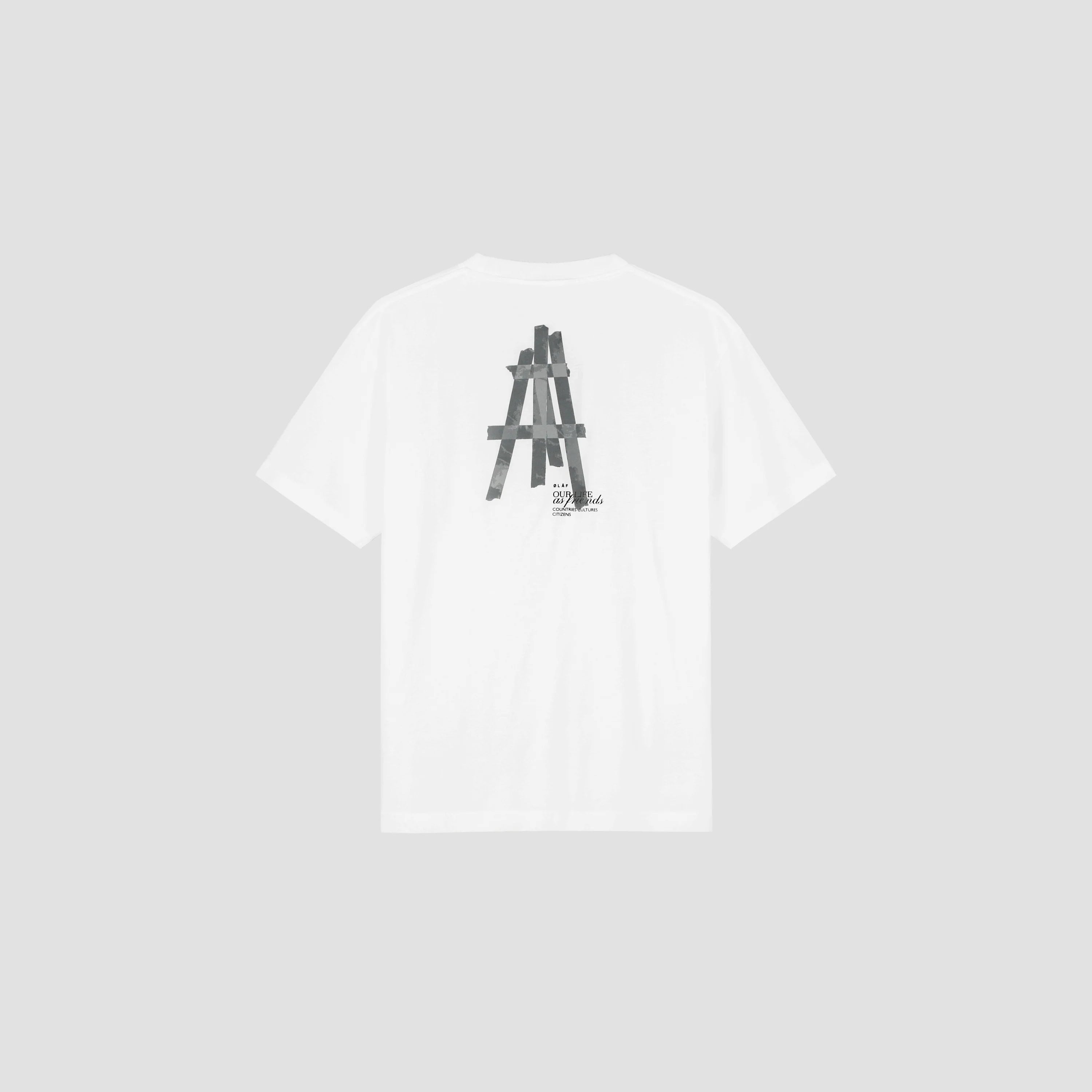 OLAF TAPED EASEL SS TEE - OPTICAL WHITE