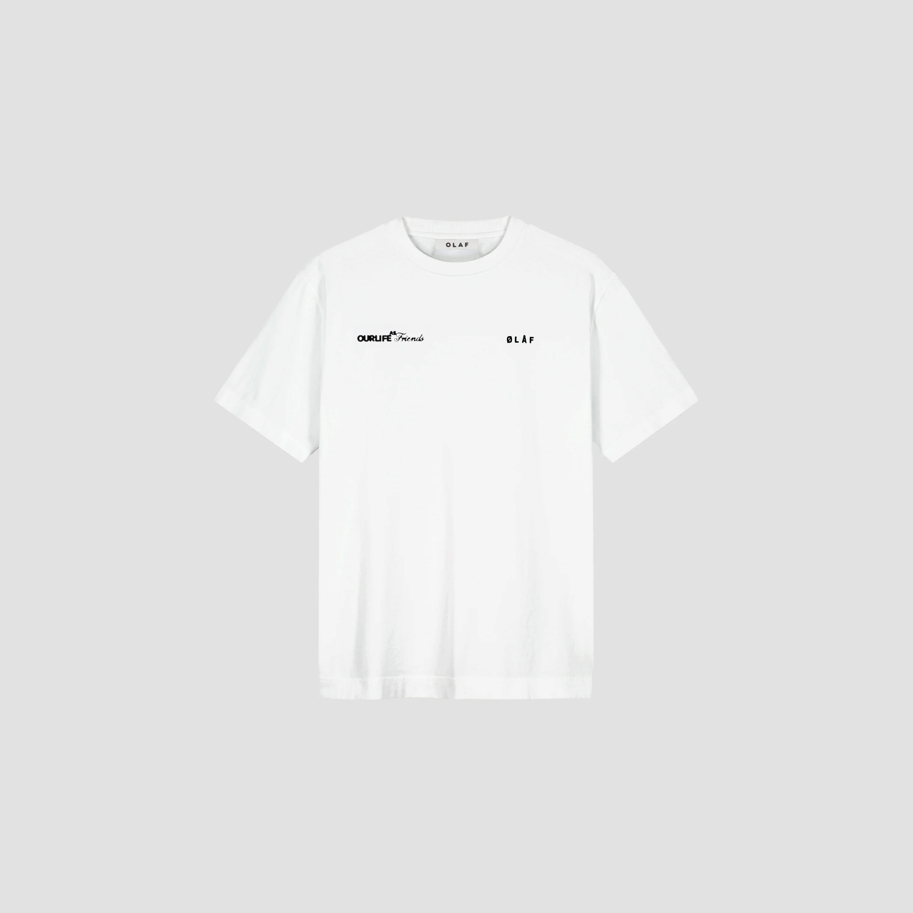 OLAF SCRIPT FRIENDS BOXY TEE - OPTICAL WHITE