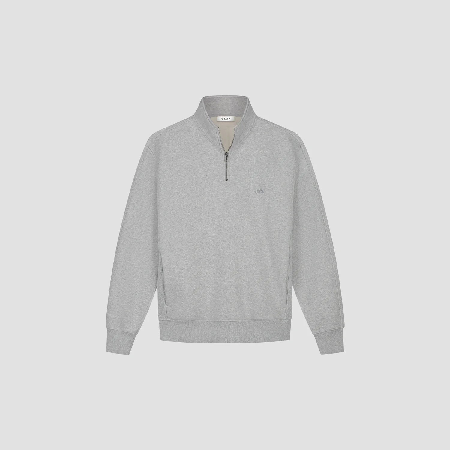 OLAF SIGNATURE ZIP MOCK Heather Grey