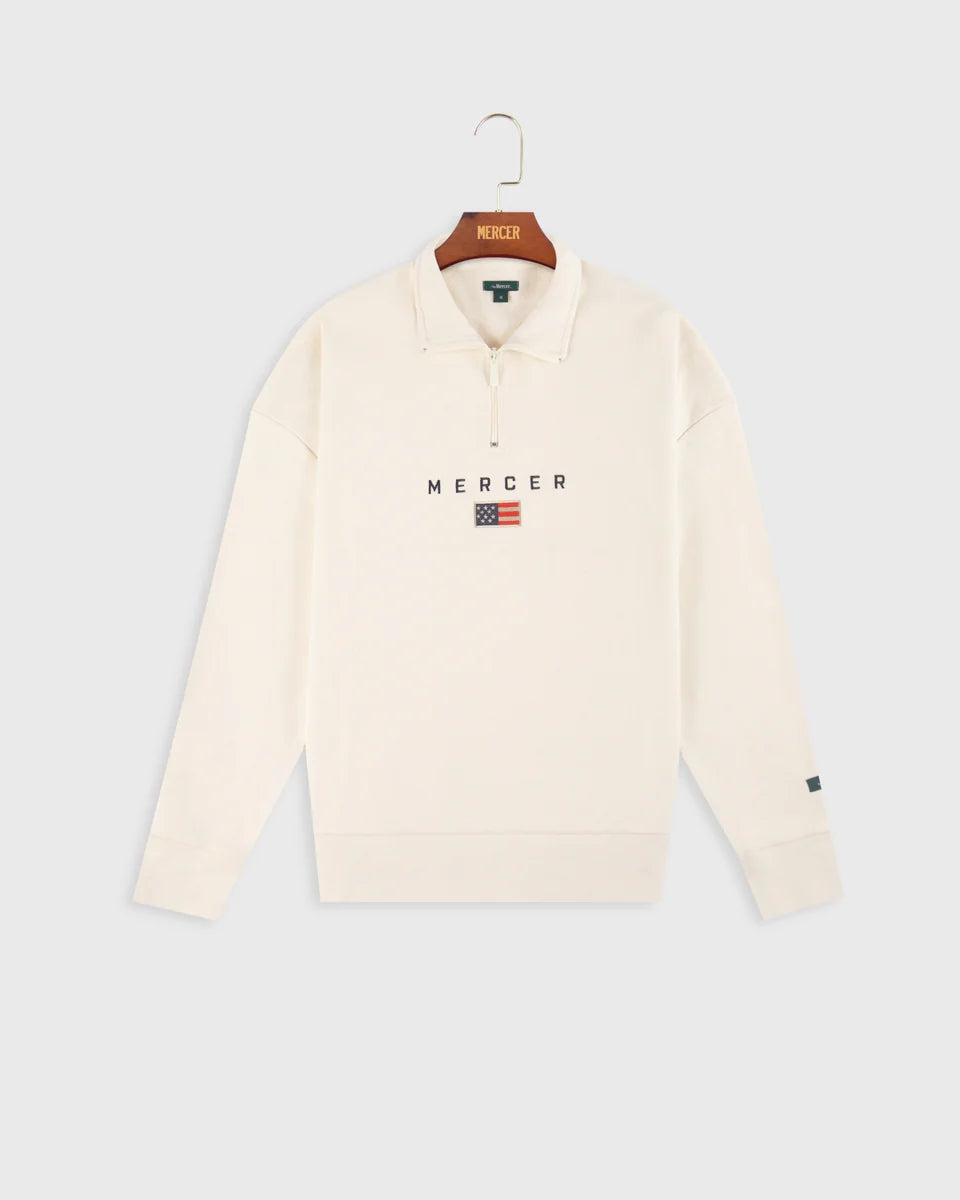 MERCER The Mercer Quarter Zip Off White