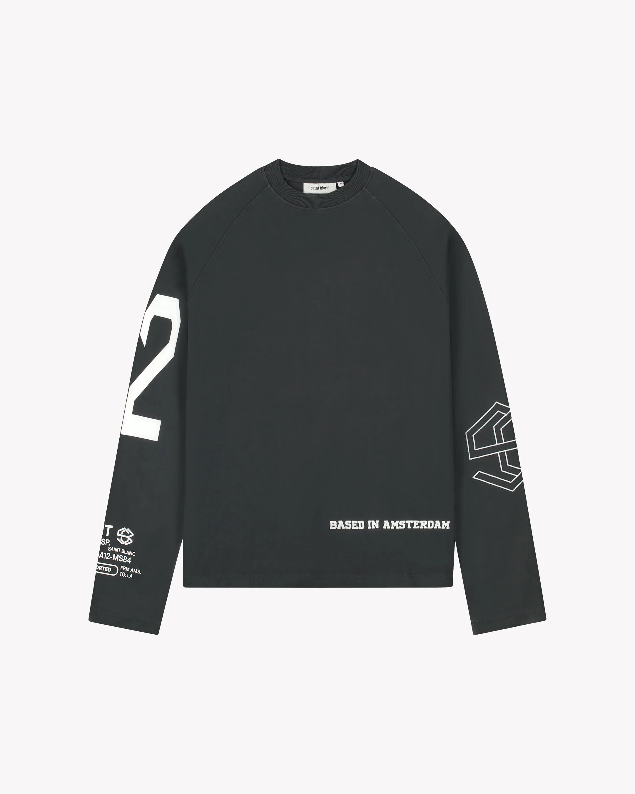 SAINT BLANC MULTI LOGO RAGLAN LONGSHIRT Black
