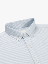 Afbeelding in Gallery-weergave laden, VAN HARPER Organic Cotton Button-down Oxford Shirt - Light Blue Stripes
