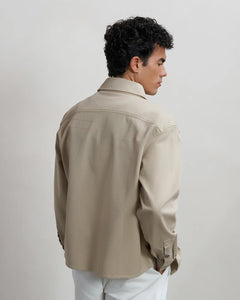 FILLING PIECES OVERSHIRT COTTON TWILL WHITE PEPPER