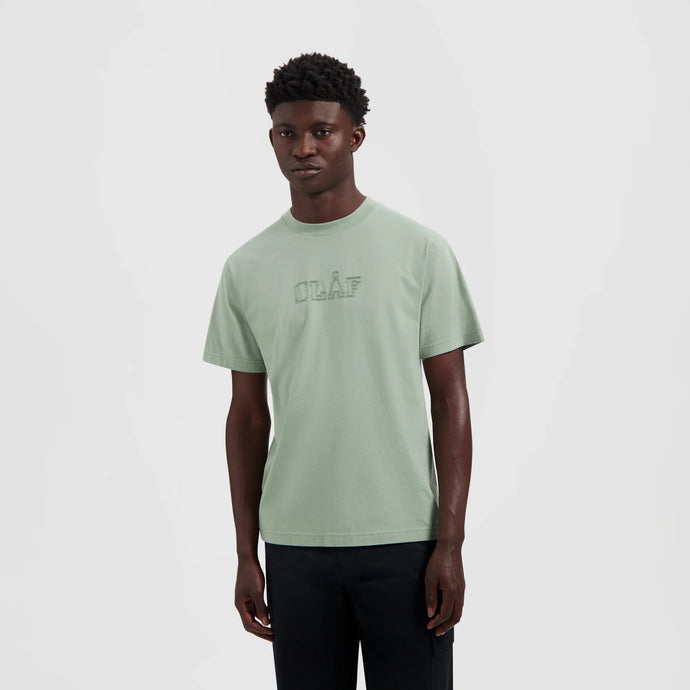 ØLÅF Stitched Varsity Tee Green Milieu