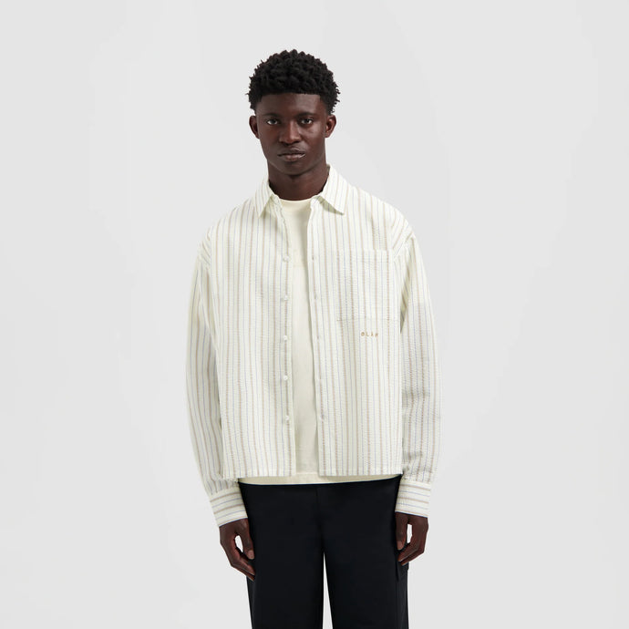 ØLÅF Striped Boxy Shirt Off-White