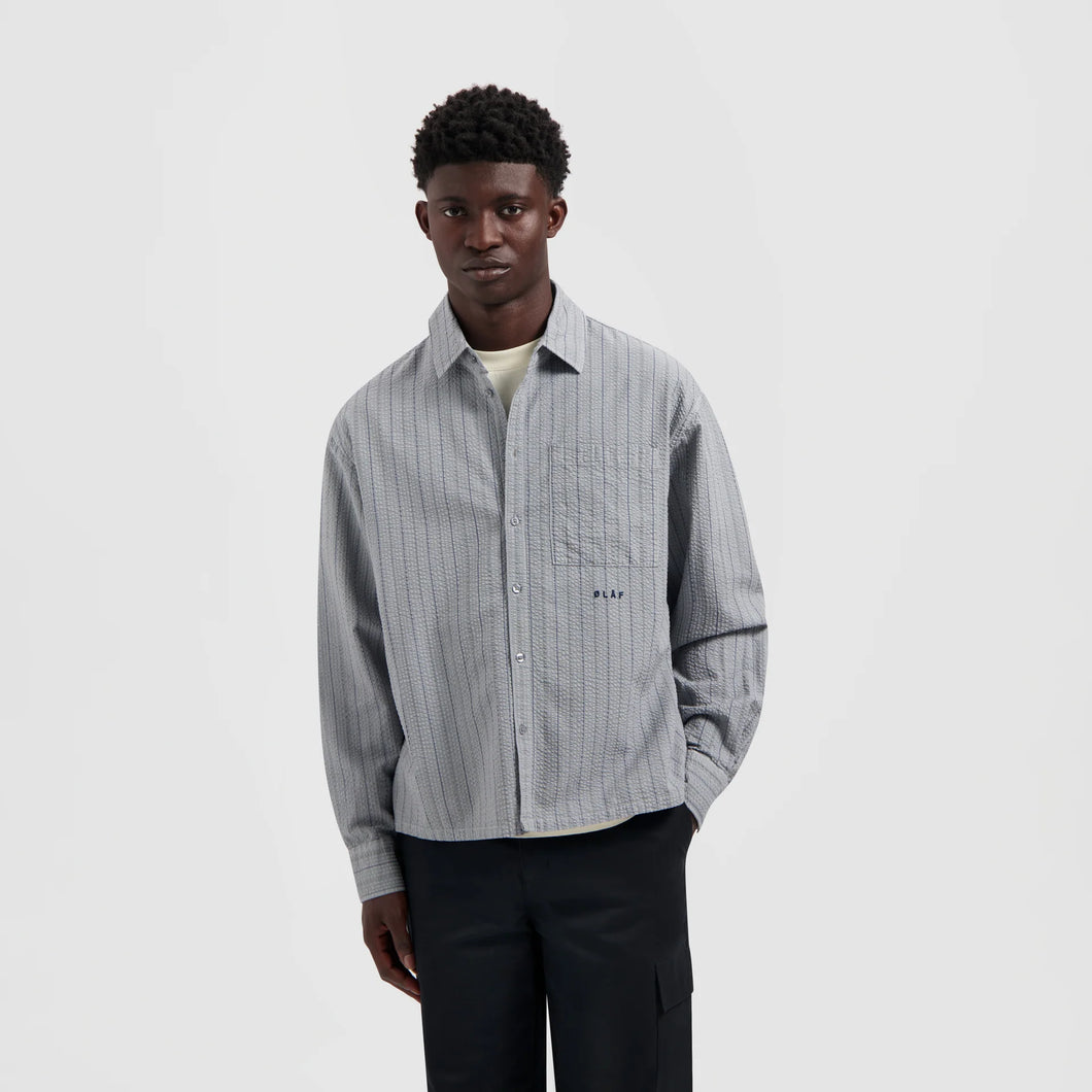 ØLÅF Striped Boxy Shirt Navy