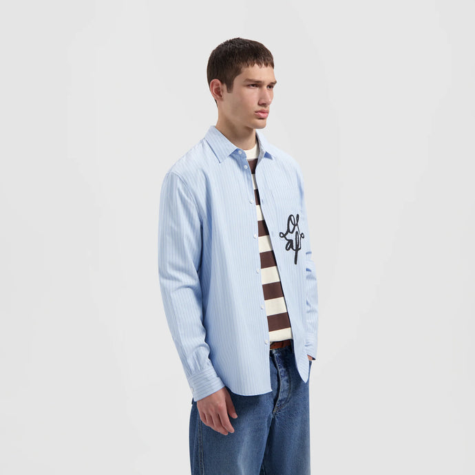 ØLÅF Striped Striped Relaxed Shirt Blue Stripe