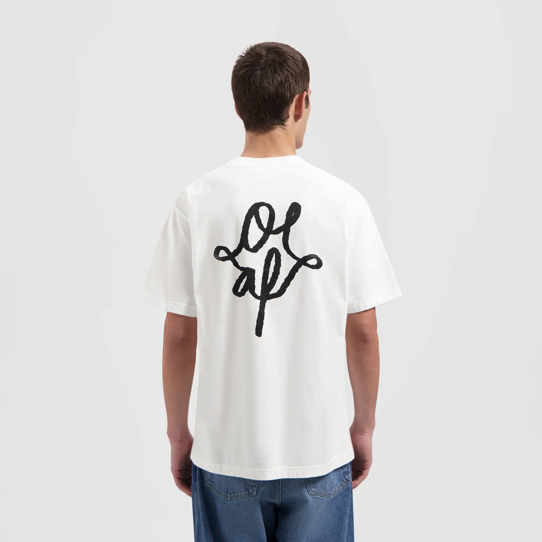 ØLÅF Spray Monogram Graphic Tee Optical White