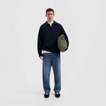 Afbeelding in Gallery-weergave laden, ØLÅF Knitted Oversized Polo Navy