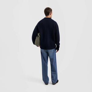ØLÅF Knitted Oversized Polo Navy
