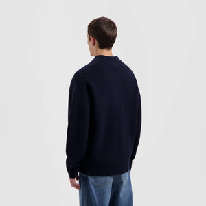 ØLÅF Knitted Oversized Polo Navy
