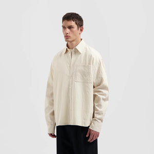 ØLÅF Textured Boxy Shirt Off-White