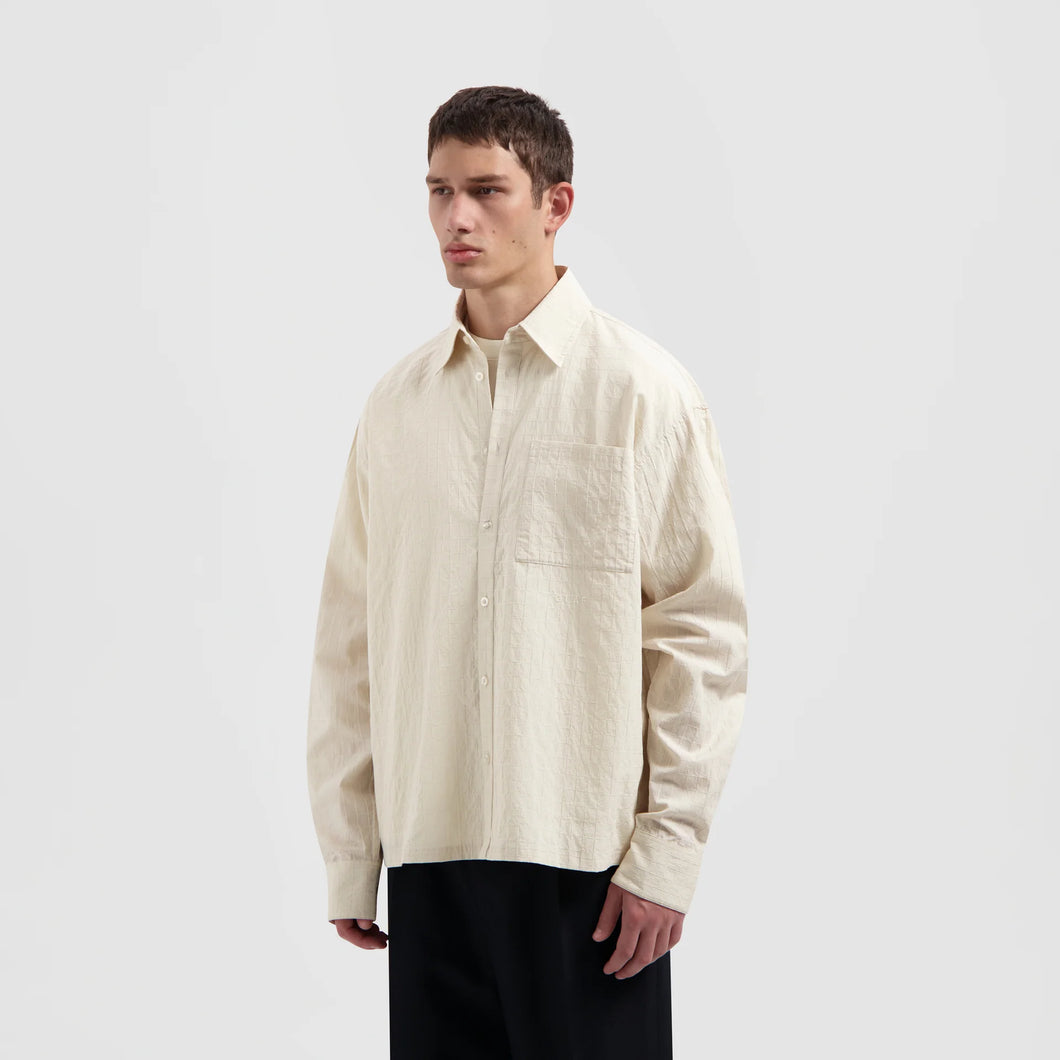 ØLÅF Textured Boxy Shirt Off-White