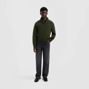ØLÅF Signature Knitted Zip Mock Olive Night