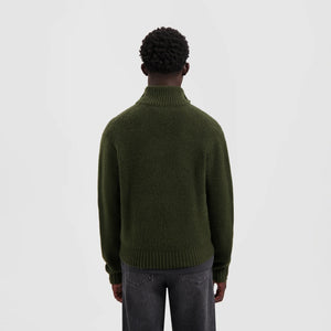 ØLÅF Signature Knitted Zip Mock Olive Night
