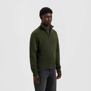 ØLÅF Signature Knitted Zip Mock Olive Night