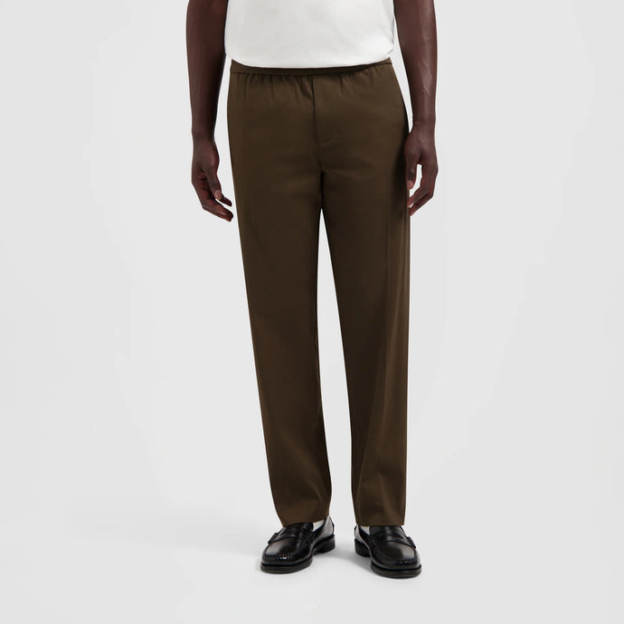 ØLÅF Tailored Slim Elasticated Pants Hot Fudge