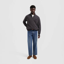 Afbeelding in Gallery-weergave laden, ØLÅF Fine Signature Zip Mock Charcoal