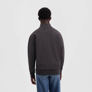 ØLÅF Fine Signature Zip Mock Charcoal
