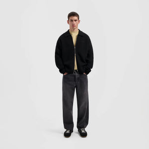 OLAF KNITTED ZIP CARDIGAN   Black