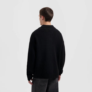 OLAF KNITTED ZIP CARDIGAN   Black